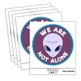 thumbnail image 1 of We Are Not Alone Gray Alien Head Car Window Bumper Water Bottle Phone Tablet Laptop Waterproof Vinyl Decal Sticker Set 5-Pack - Gloss Finish - 2.0", 1 of 7