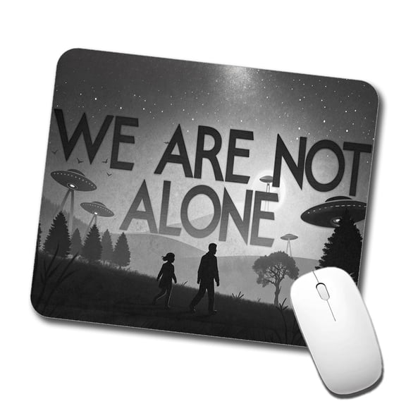We Are Not Alone Retro Funny Alien Invasion Mouse Pad Low Profile Gaming Mat