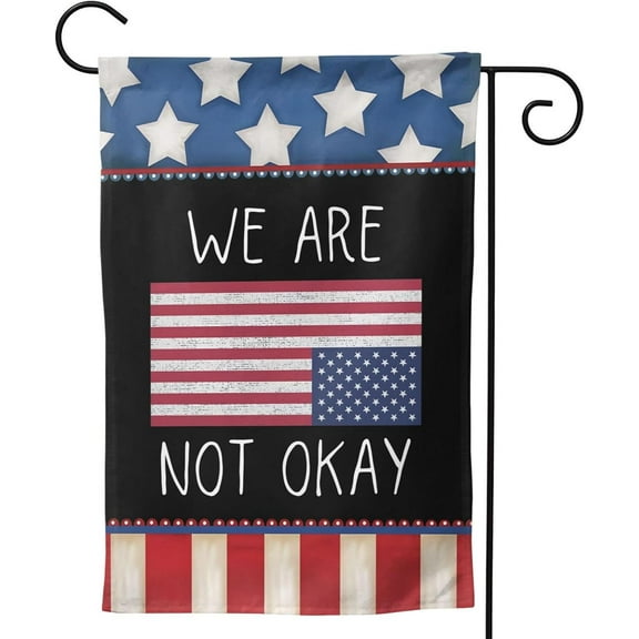 We Are Not Ok Garden Flag Camping Garden Flags We Are Not Ok Banner 12.5"X18"