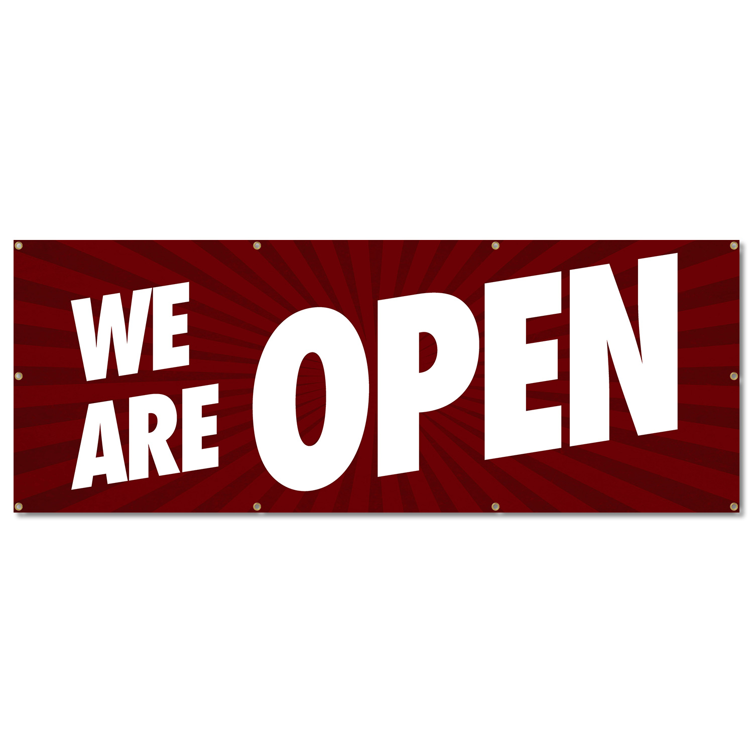 We Are Open 36" X 96" Banner Outdoor Vinyl Sign With Grommets