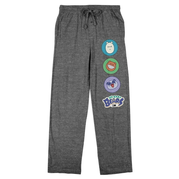 We Baby Bears Characters and Title Logo Men's Heather Gray Graphic Sleep Pants-XXL