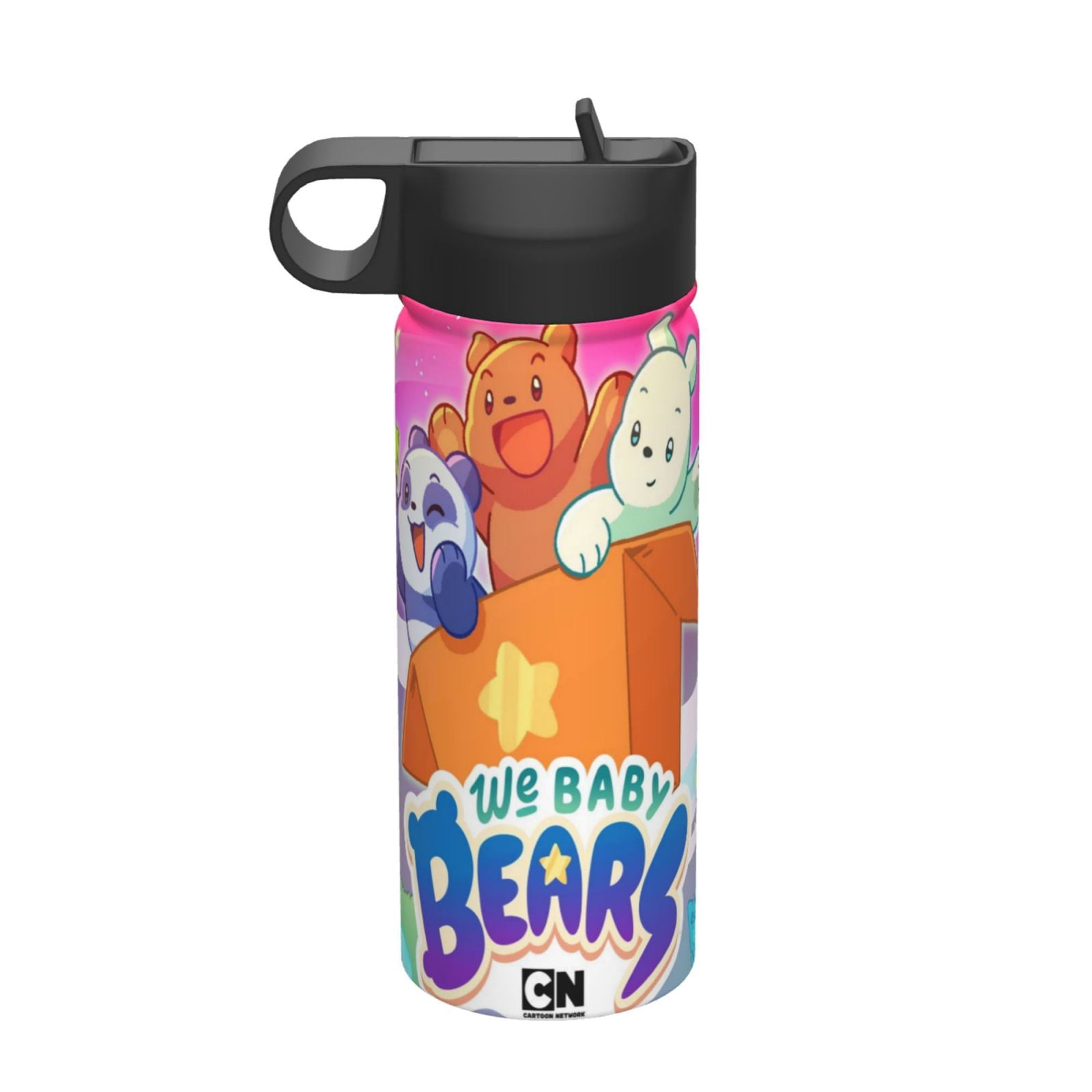 We Baby Bears Kids Insulated Water Bottle With Straw - 18 Oz Stainless Steel Double Wall Vacuum Cup, Leakproof, Bpa Free, Suitable For Boys And Girls