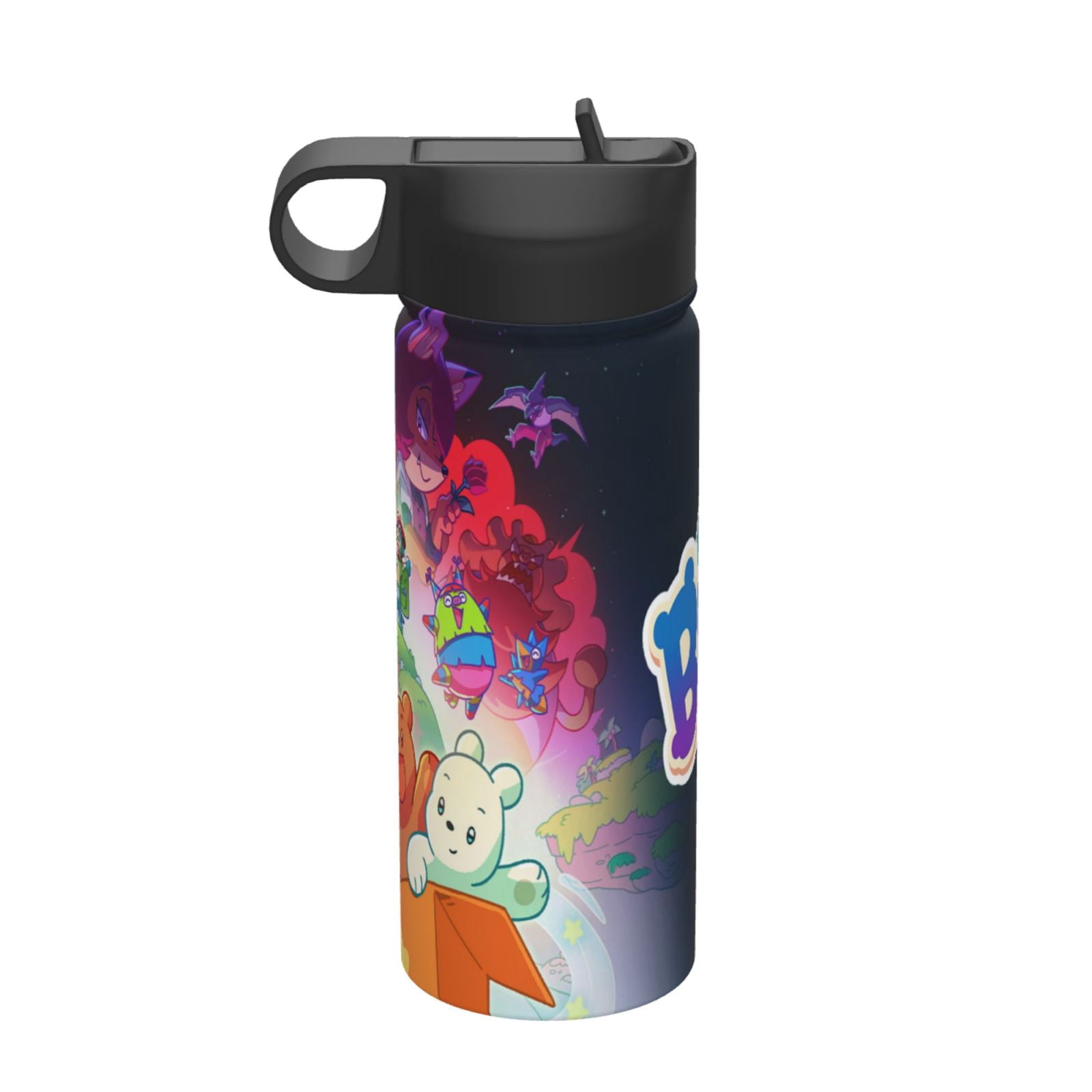 We Baby Bears Kids Insulated Water Bottle With Straw - 18 Oz Stainless Steel Double Wall Vacuum Cup, Leakproof, Bpa Free, Suitable For Boys And Girls