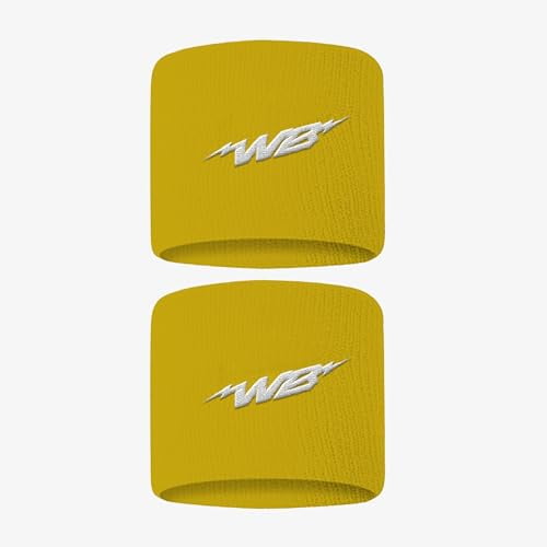We Ball Sports 3inch Performance Wristband, 2Pack (Gold)