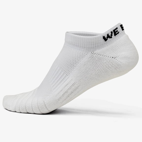 We Ball Sports Anti-Blister Mens Athletic Cushion No Show Socks for Football, Running, Baseball, Basketball (WHITE, L)