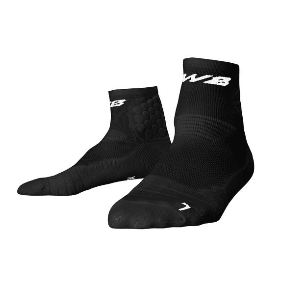 We Ball Sports Anti-Blister Mens Athletic Cushion Quarter Length Socks for Football, Running, Baseball, Basketball (Black)