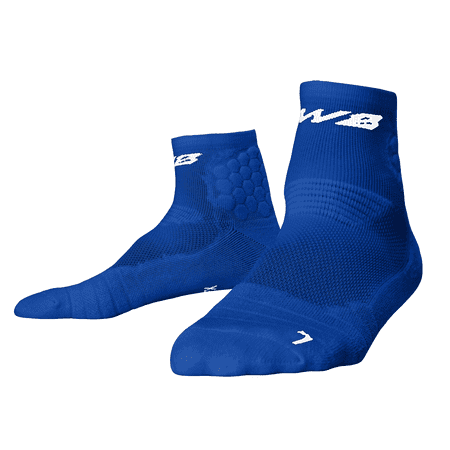 We Ball Sports Anti-Blister Mens Athletic Cushion Quarter Length Socks for Football, Running, Baseball, Basketball (Blue, L)