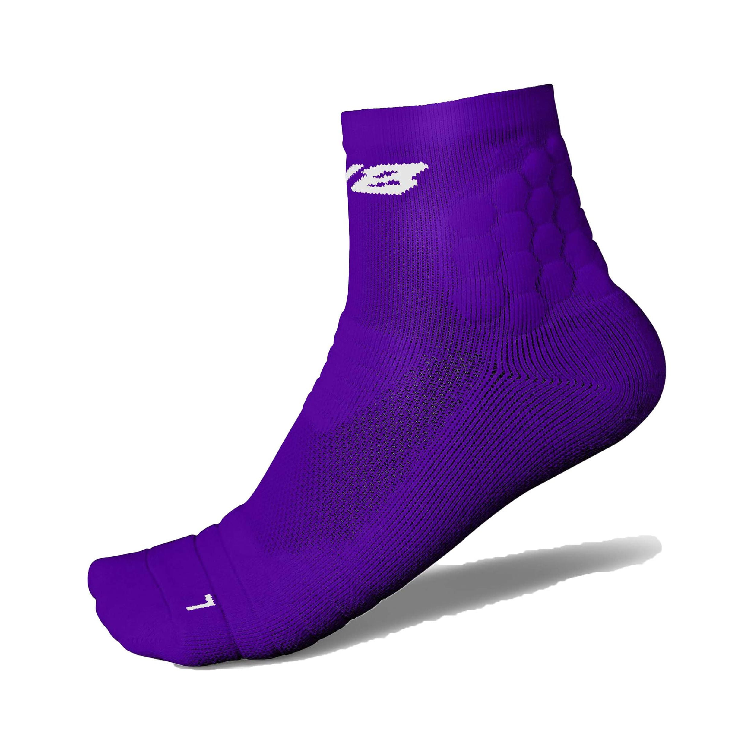 Pure Athlete Grip Socks Soccer - Non Slip Padded Gripper Crew Sock  Accessories (X-Large, Black-Grey) 