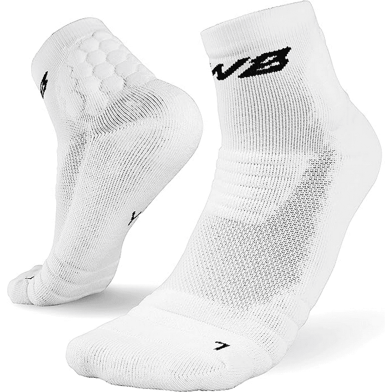 We Ball Sports Anti-Blister Mens Athletic Cushion Quarter Length Socks for  Football, Running, Baseball, Basketball (White)