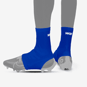 We Ball Sports Cleat Covers Elastic Spats for Football, Soccer, Baseball, Softball, Rugby & Turf Hockey [Blue-S/M]