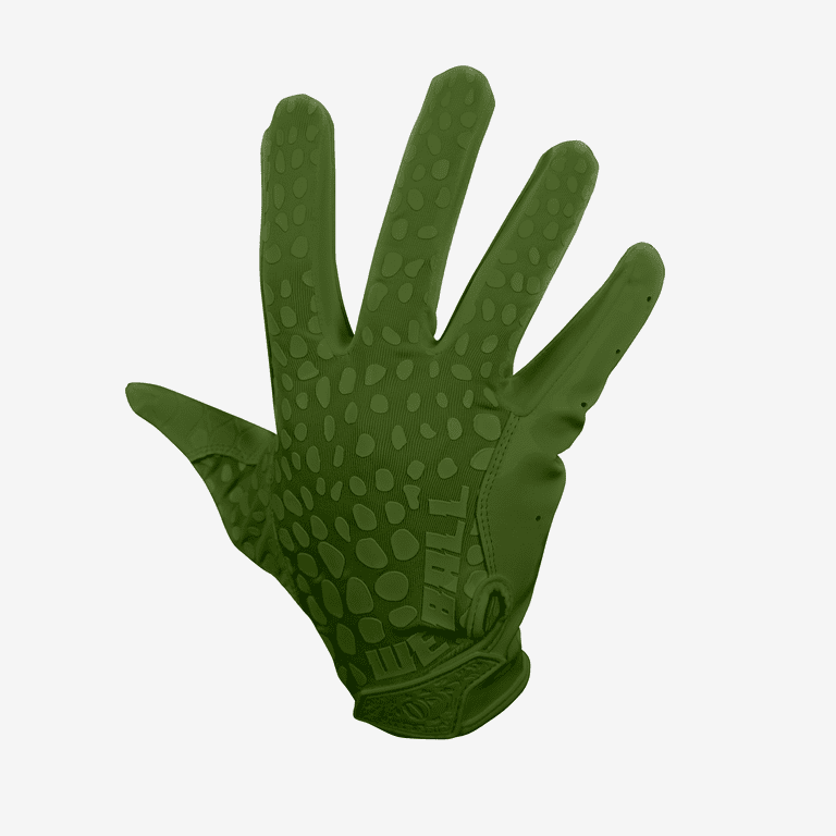 We Ball Sports HYPR GRIP Football Gloves Mens Sticky Silicone Palm Receiver Gloves Olive xxl Men s Size One size Green