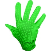 We Ball Sports Hypr-Grip Football Gloves, Men’s Sticky Silicone Palm Receiver Gloves, SLIME GREEN (M)