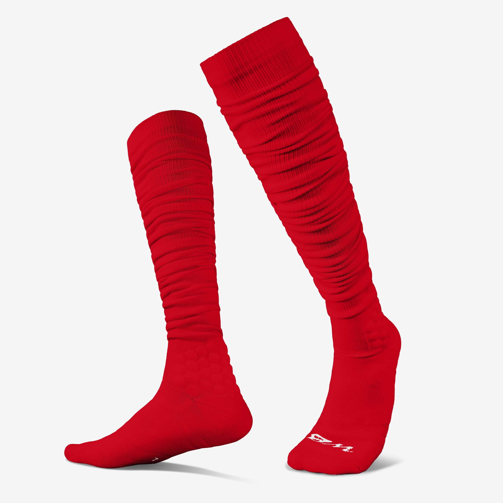 We Ball Sports Scrunch Football Socks Extra Long Padded Sports Socks for Men Boys Red L