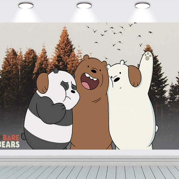 We Bare Bear school Wall Decor Taspestry Poster Banner Backdrop Party Supplies
