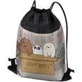 thumbnail image 1 of We Bare Bears Baby Bears Drawstring Backpack Sports Bag Sackpack 17" x 13", Perfect for Gym, Yoga or Practice, 1 of 5