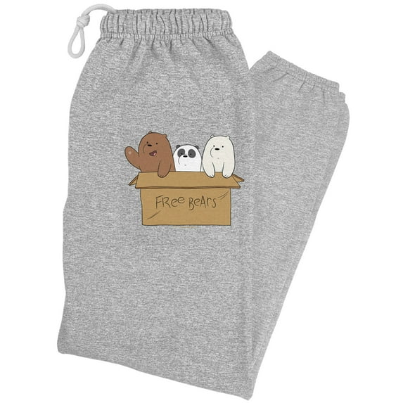 We Bare Bears Baby Bears Unisex Jogger Sweatpants for Men and Women, Athletic Heather, 2X-Large