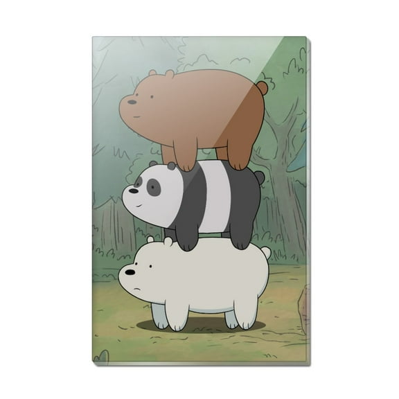 We Bare Bears Bear Stack Rectangle Acrylic Fridge Refrigerator Magnet