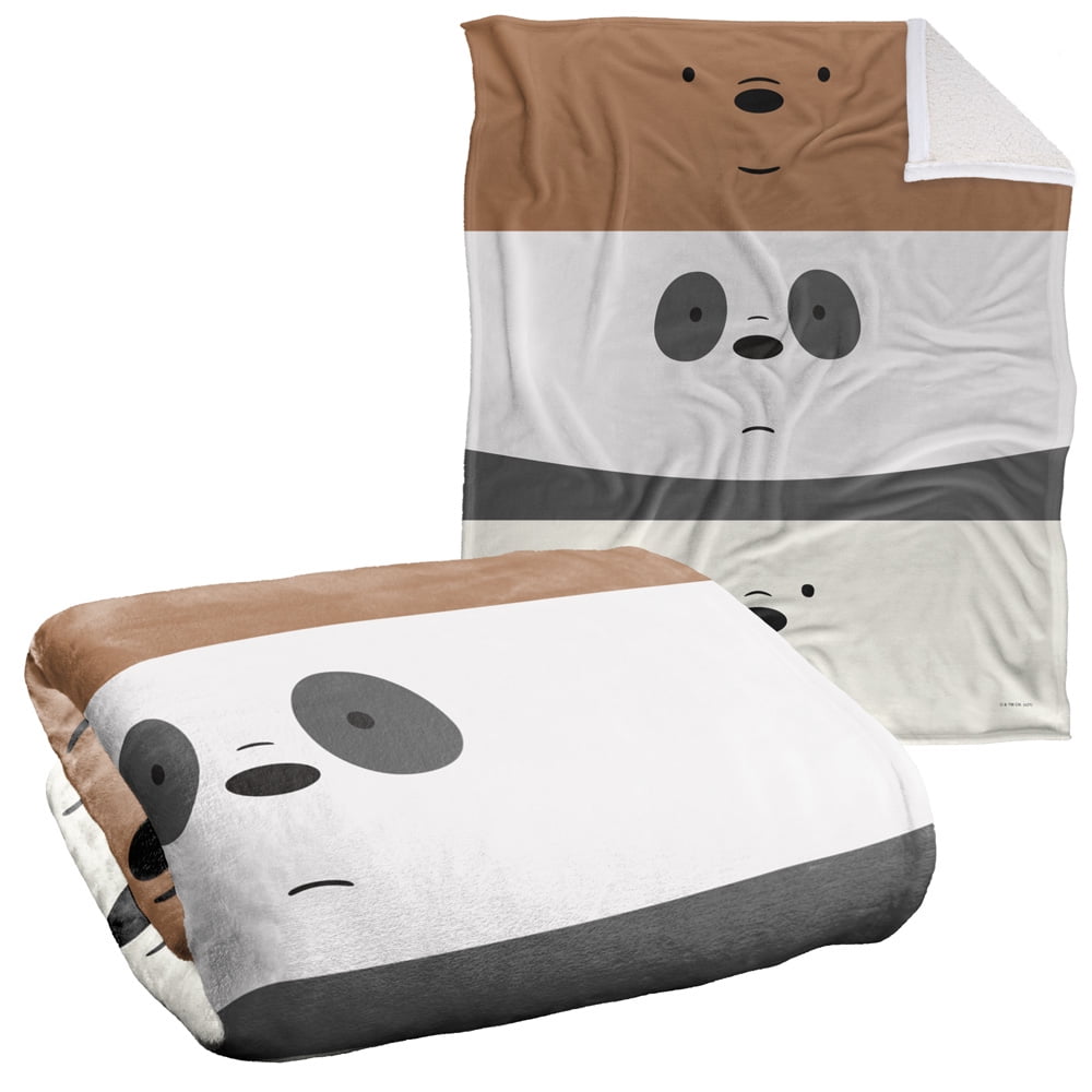 We Bare Bears Blanket, 50"x60", Stack Silky Touch Sherpa Back Super Soft Throw Blanket