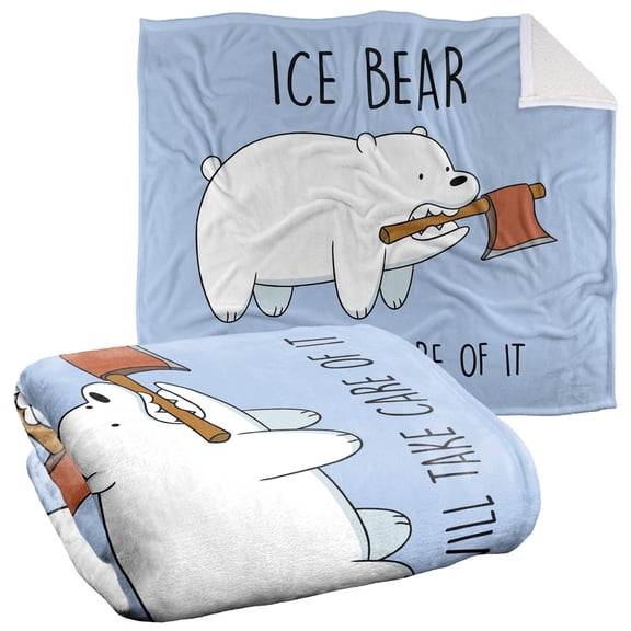 We Bare Bears Blanket, 50"x60", Take Care of It Silky Touch Sherpa Back Super Soft Throw Blanket