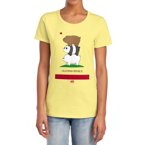 We Bare Bears Cali Stack Women's T Shirt, Banana, Medium