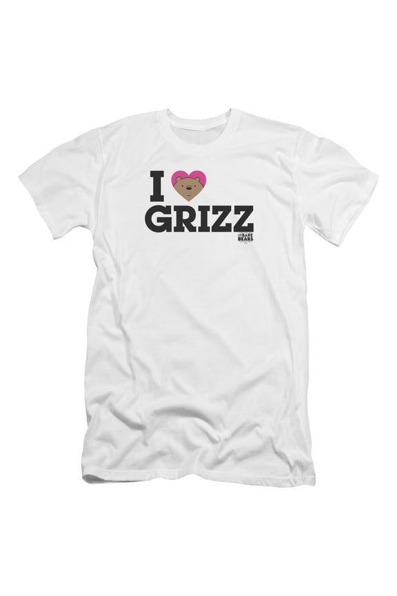 We Bare Bears - Heart Grizz - Premium Slim Fit Short Sleeve Shirt - X-Large