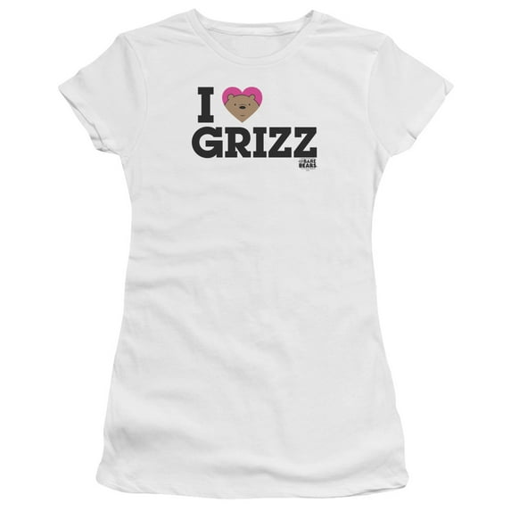 We Bare Bears Heart Grizz S/S Junior Women's T-Shirt Sheer White