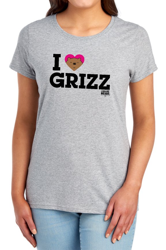 We Bare Bears Heart Grizz Women's T Shirt, Athletic Heather, 2X-Large