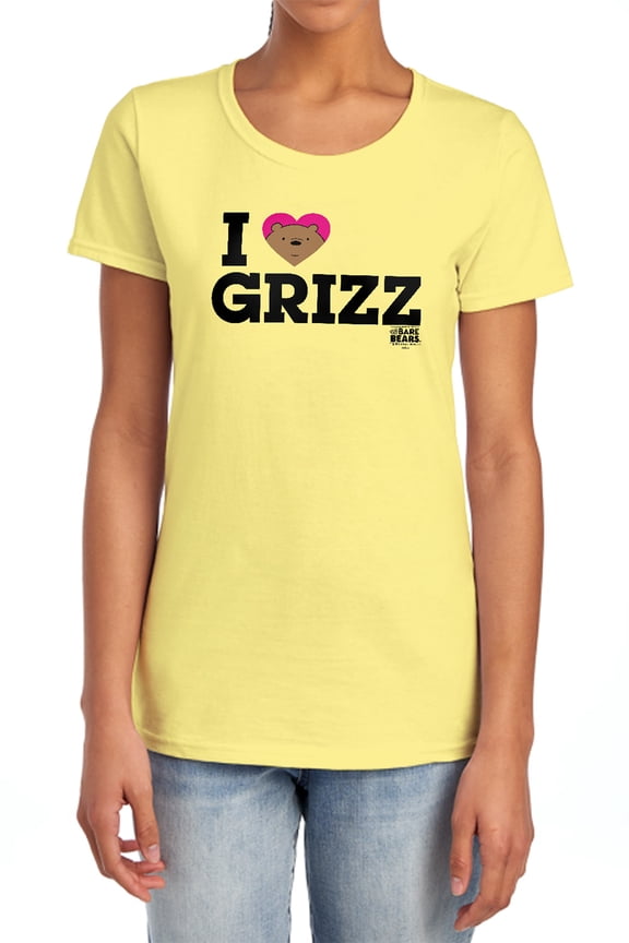 We Bare Bears Heart Grizz Women's T Shirt, Banana, Small