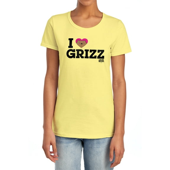 We Bare Bears Heart Grizz Women's T Shirt, Banana, X-Large
