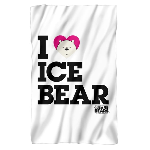 We Bare Bears Heart Ice Bear Fleece Blanket 36' x 58'