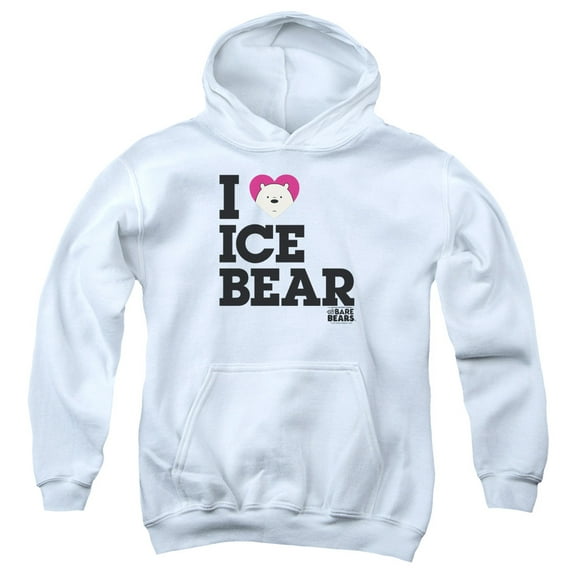 We Bare Bears - Heart Ice Bear - Youth Hooded Sweatshirt - Large
