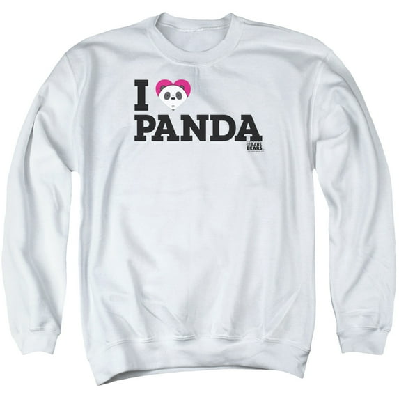 We Bare Bears Heart Panda Adult Crewneck Sweatshirt White