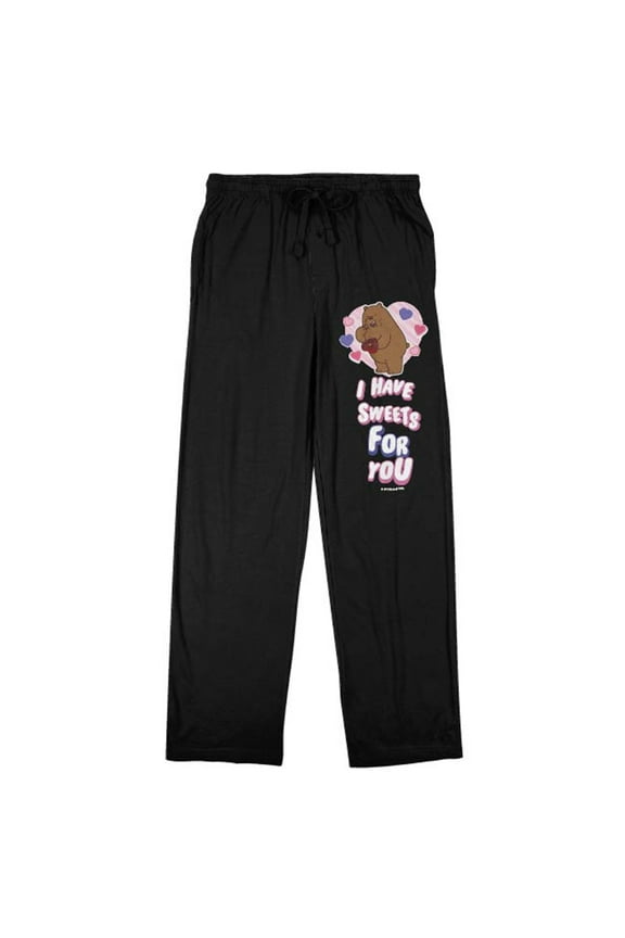 We Bare Bears "I Have Sweets For You" Men's Black Sleep Pajama Pants