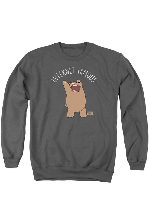 We Bare Bears Internet Famous Adult Crewneck Sweatshirt Charcoal
