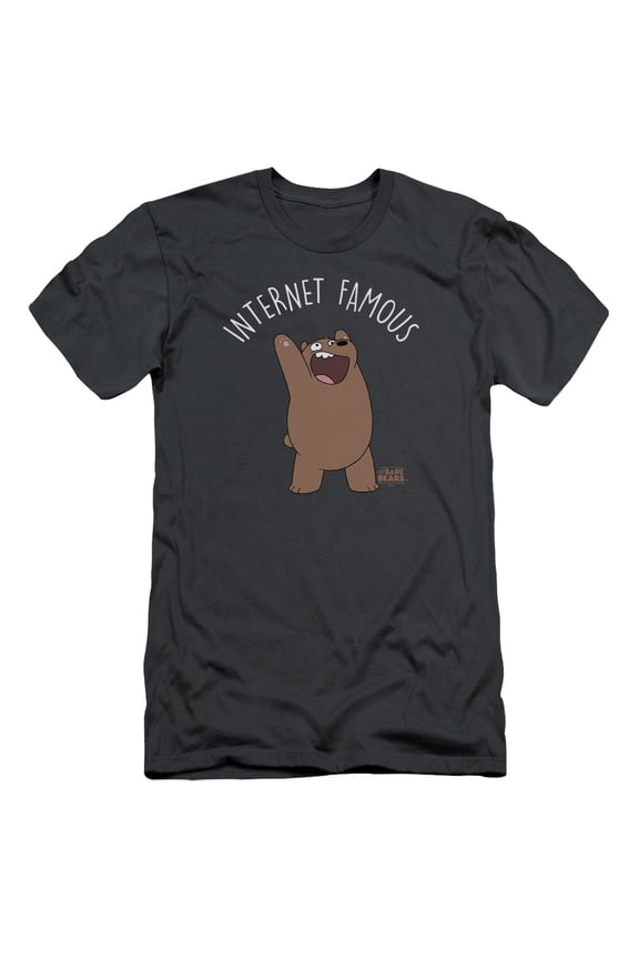 We Bare Bears Internet Famous S/S Adult 30/1 T-Shirt Charcoal
