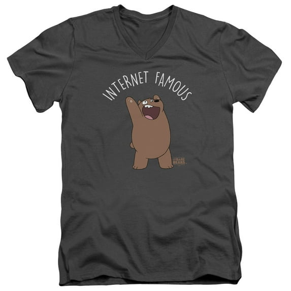 We Bare Bears - Internet Famous - Slim Fit V Neck Shirt - Small