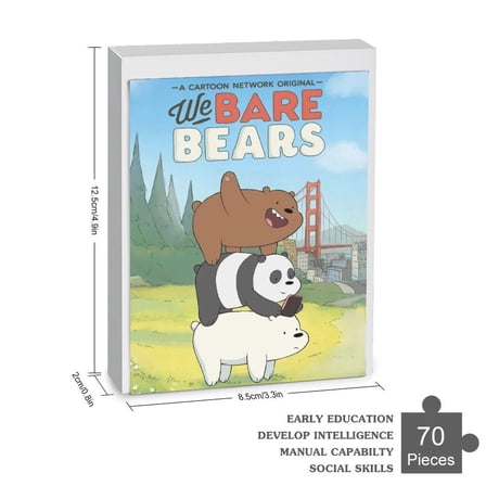 We Bare Bears Jigsaw Puzzle 35/70/120/200/300/500/1000 Piece Birthday Gift Vibrant Colors High Quality