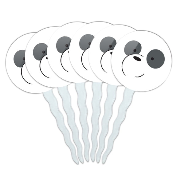 We Bare Bears Panda Cupcake Picks Toppers Decoration Set of 6