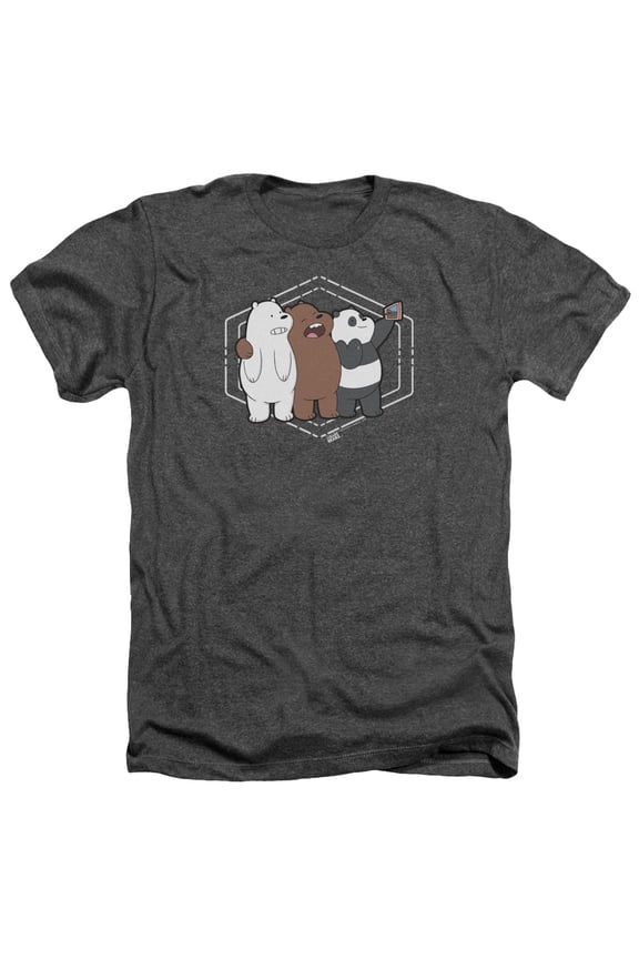 We Bare Bears - Selfie - Heather Short Sleeve Shirt - Medium