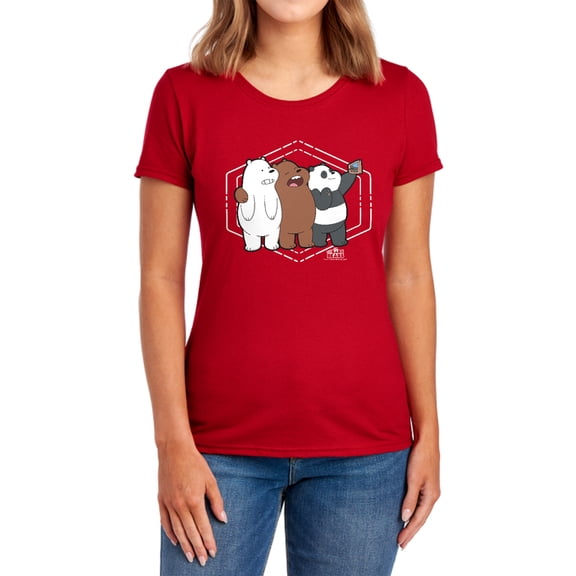 We Bare Bears Selfie Women's T Shirt, Red, 2X-Large