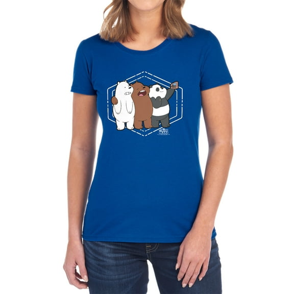 We Bare Bears Selfie Women's T Shirt, Royal, X-Large