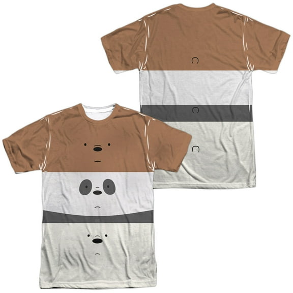We Bare Bears Stack Unisex Adult Sublimated Costume T Shirt (Front/Back), Medium Multicolor