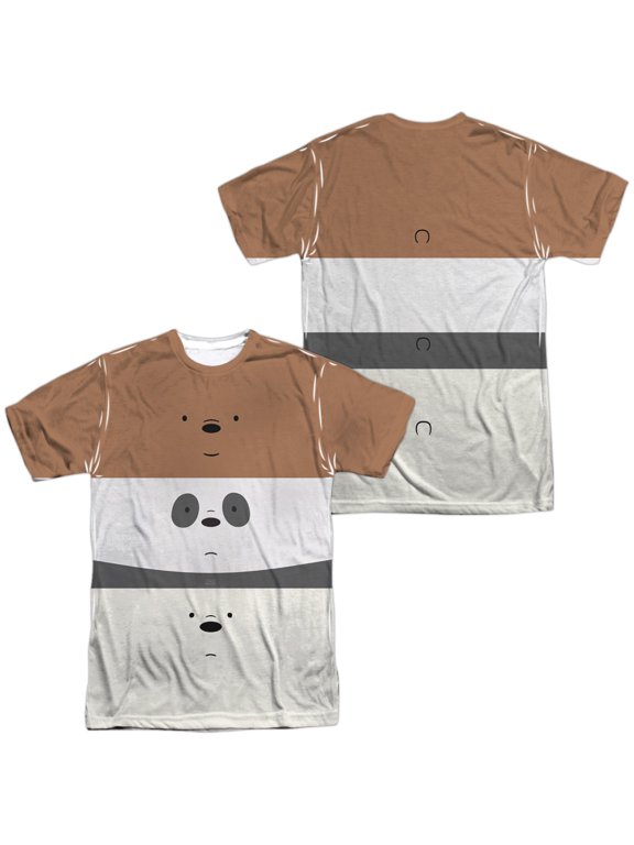 We Bare Bears Stack Unisex Adult Sublimated Costume T Shirt (Front/Back), Medium Multicolor