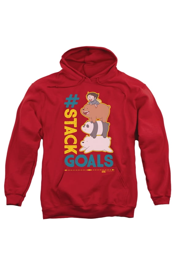 We Bare Bears Stack Goals Adult Pullover Hoodie Sweatshirt Red