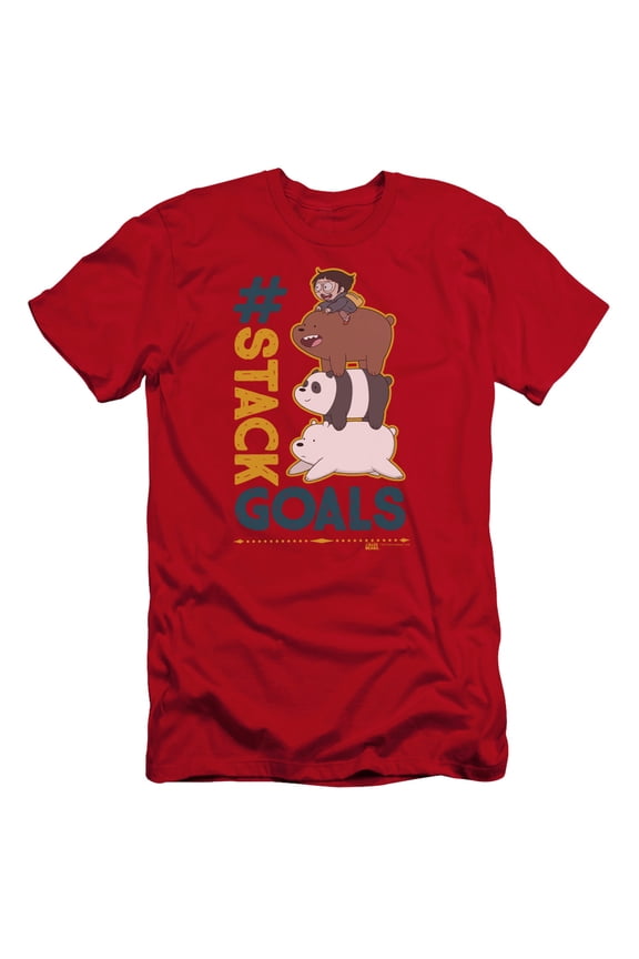 We Bare Bears Stack Goals HBO S/S Adult 30/1 T-Shirt Red
