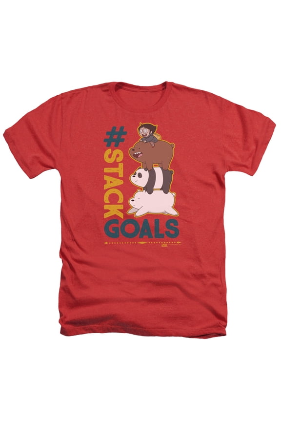 We Bare Bears - Stack Goals - Heather Short Sleeve Shirt - Small