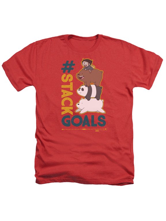 We Bare Bears - Stack Goals - Heather Short Sleeve Shirt - Small