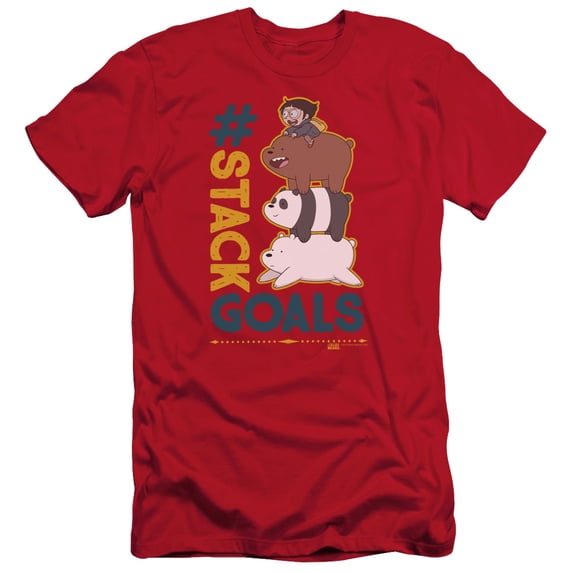 We Bare Bears - Stack Goals - Slim Fit Short Sleeve Shirt - X-Large