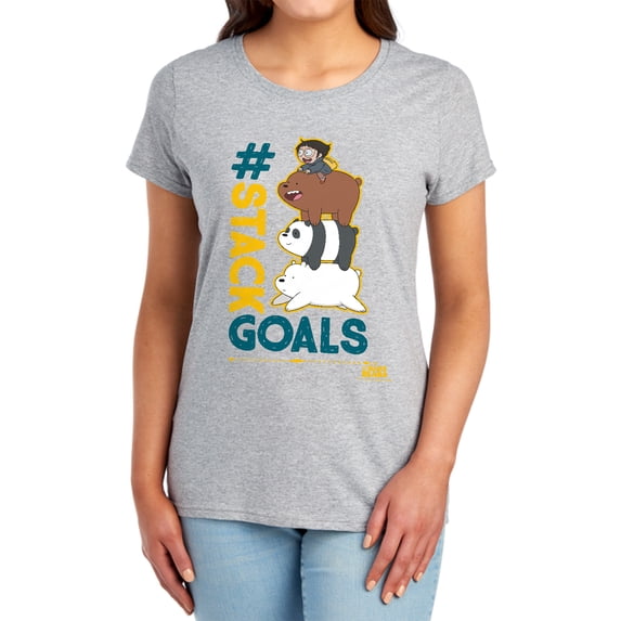 We Bare Bears Stack Goals Women's T Shirt, Athletic Heather, Large