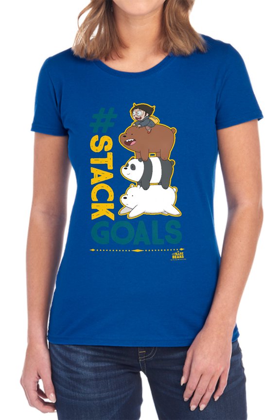 We Bare Bears Stack Goals Women's T Shirt, Royal, Large